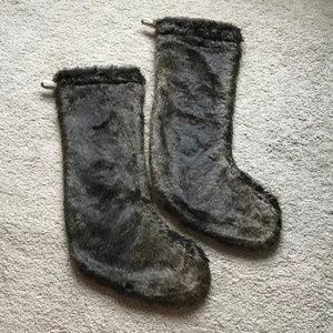 Ballard Designs Faux Fur Stockings Set of 2